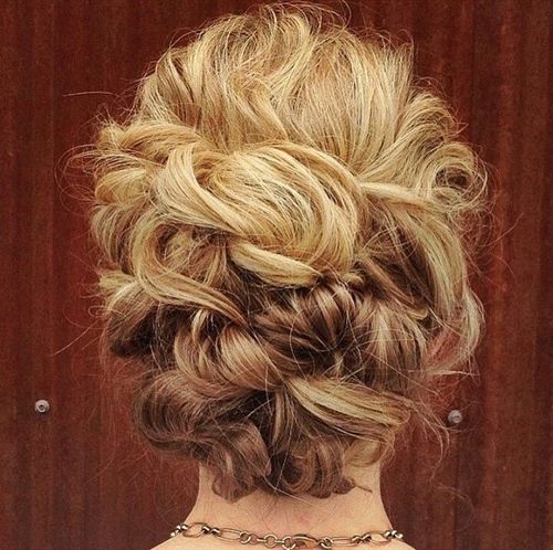 blonde curly updo