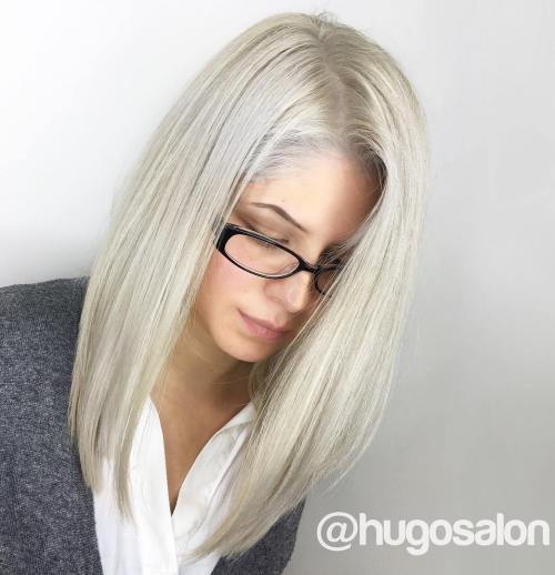 Long Ash Blonde Bob