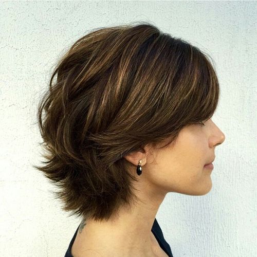 short layered haircut for thick hair