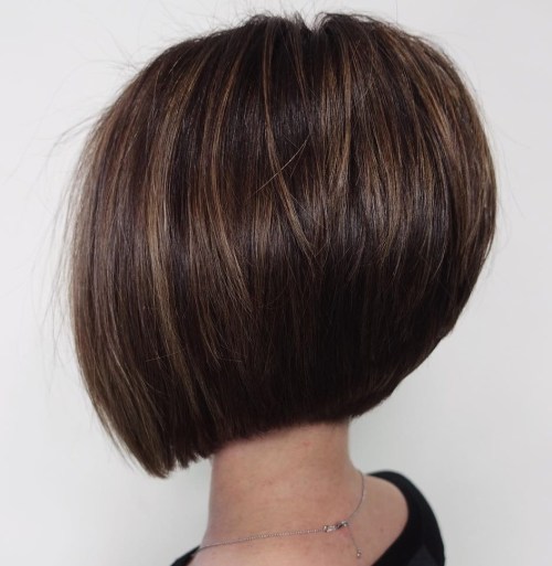 Straight Brunette Bob With Subtle Highlights