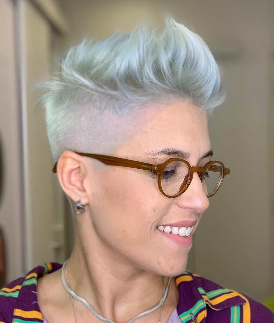 Undercut Pixie for Icy Blonde Hair