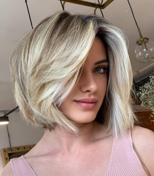 Thick Blonde Below-the-Chin Bob