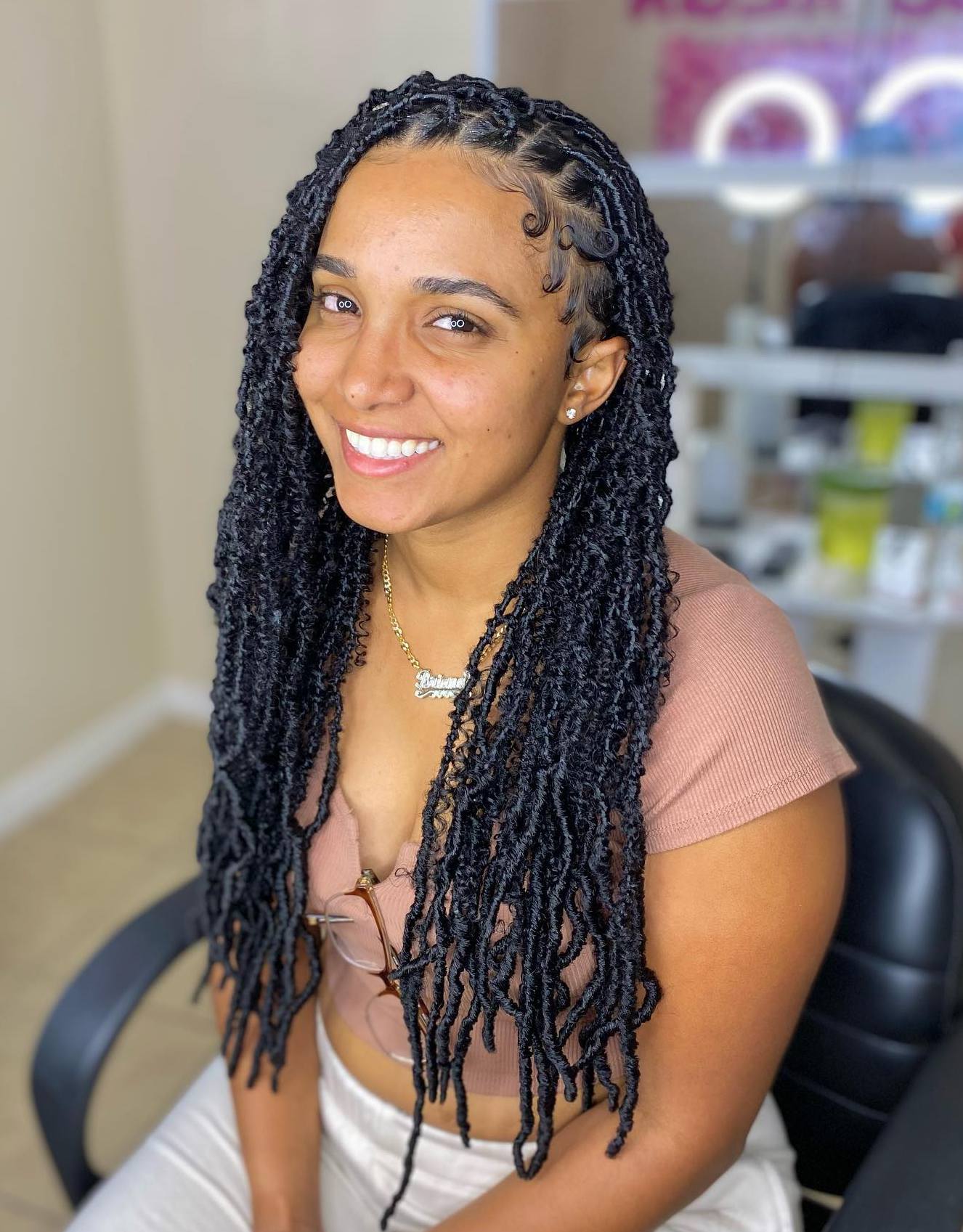 Frontal Cornrows into Small Butterfly Locs