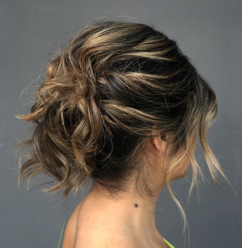 Messy Updo For Shorter Hair