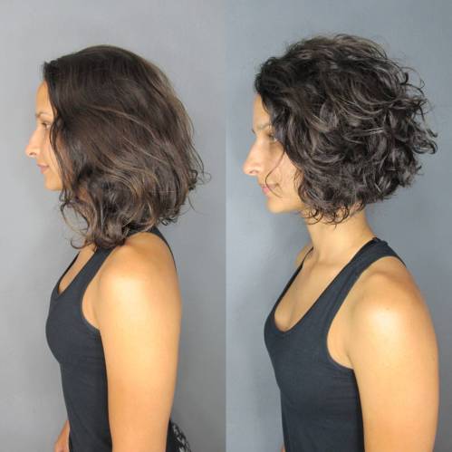 Short Wavy Inverted Bob Hairstyle