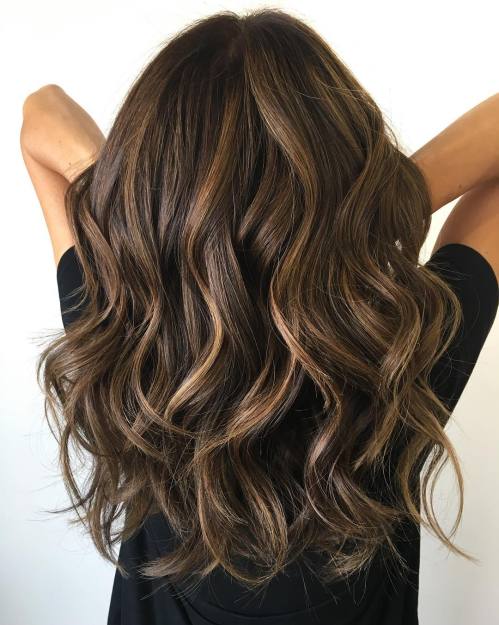 Wavy Chocolate Balayage Hair