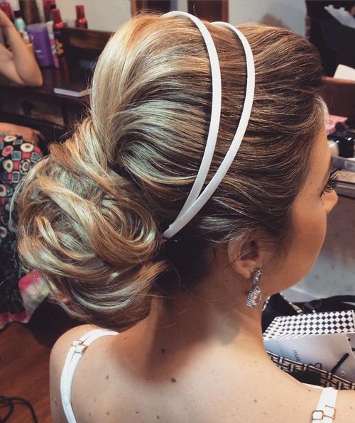 wedding bouffant updo for long hair