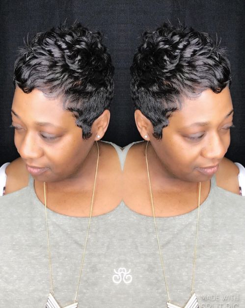 Short Textured Pixie For Black Women