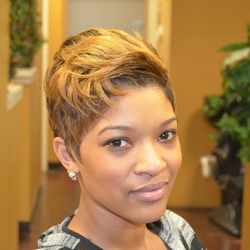 African American Golden Blonde Pixie