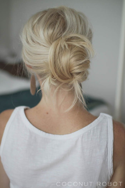 easy chignon updo for long hair