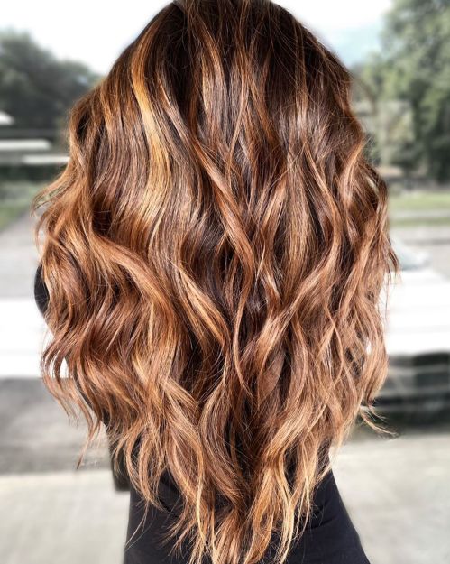 Long Layered Caramel Balayage Hair