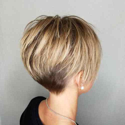 Caramel Blonde Layered Pixie