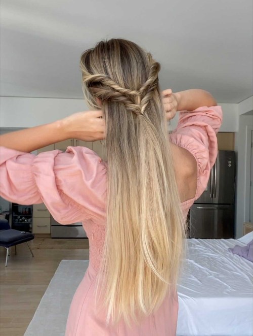 Elegant Half Updo for Long Hair