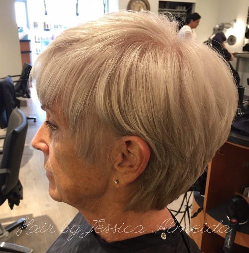 Long Ash Blonde Pixie for Women Over 50