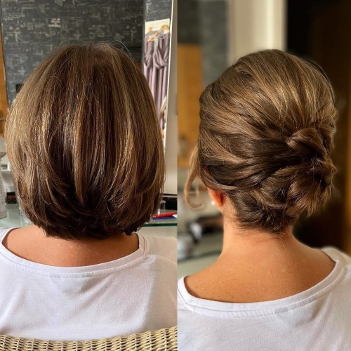 Cute Bouffant Updo for Short Hair