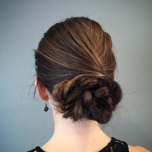 Braided Bun Updo For Long Hair