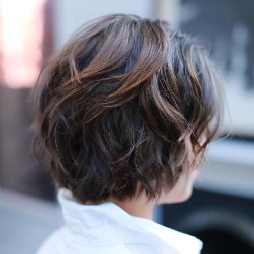 Short Messy Brown Balayage Hairstyle