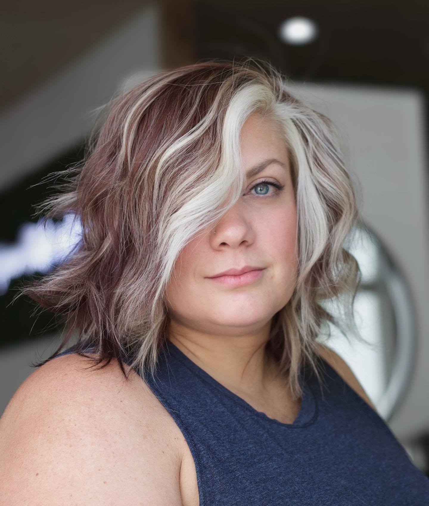 White Highlights for Brown Wavy Bob