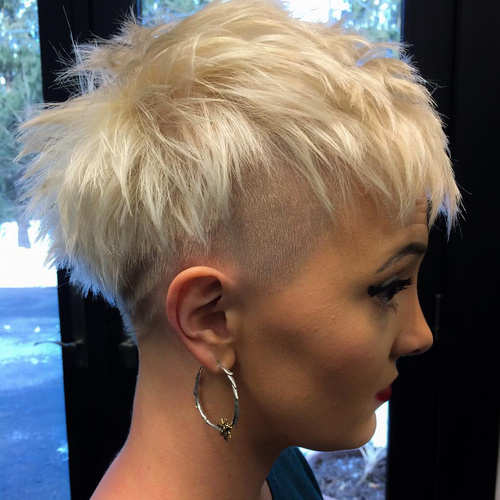 women's short blonde undercut