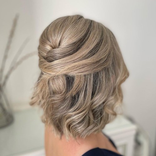 Pretty Half-Up Bob Hairstyle