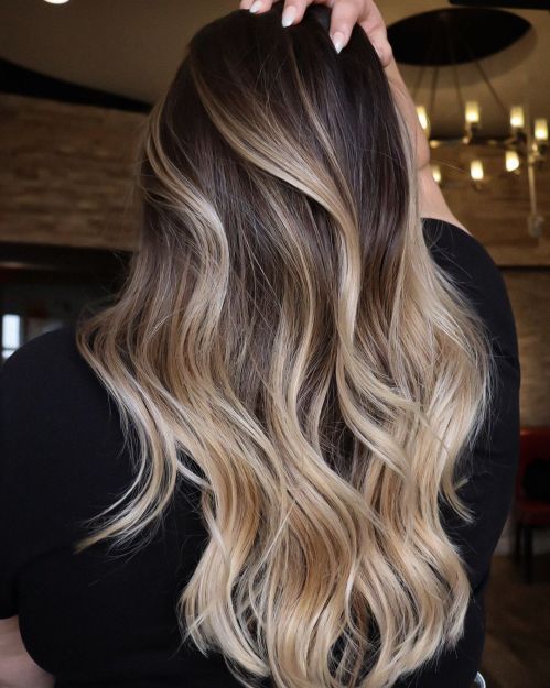 Volume-Boosting Blonde Balayage for Brunettes