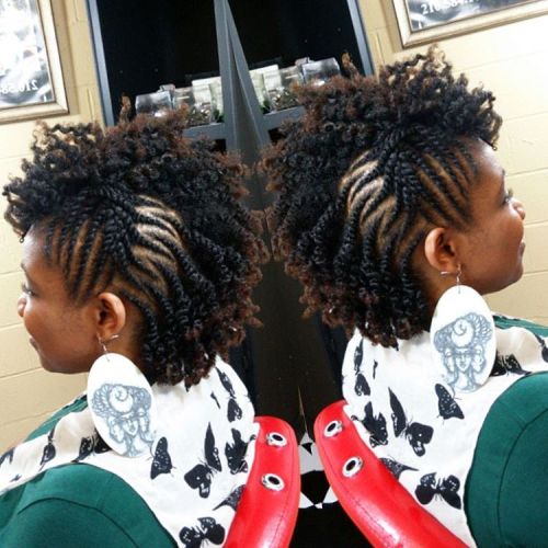 Curly Fauxhawk With Side Twists