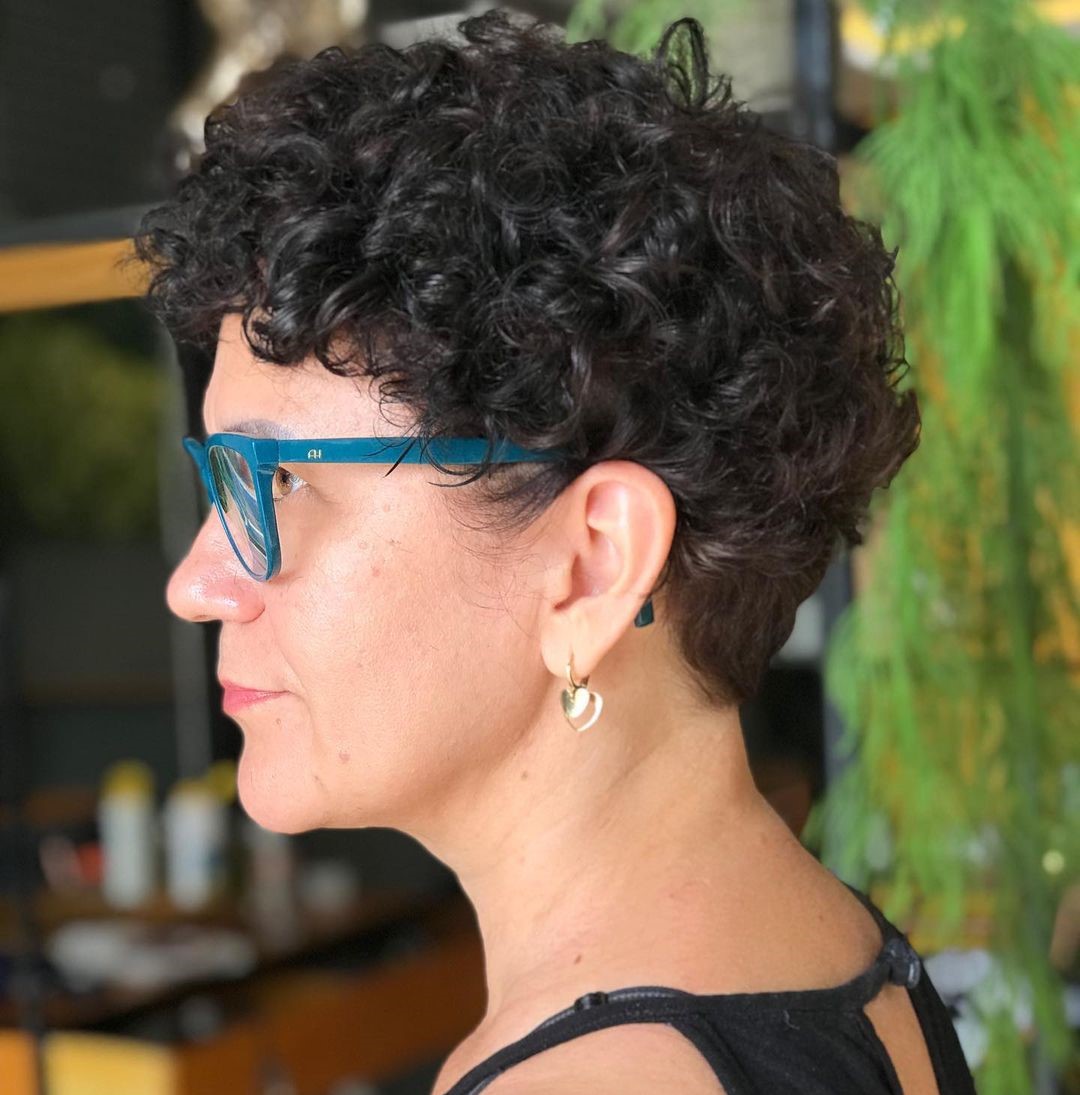 Curly Pixie Bob for Women with Glasses